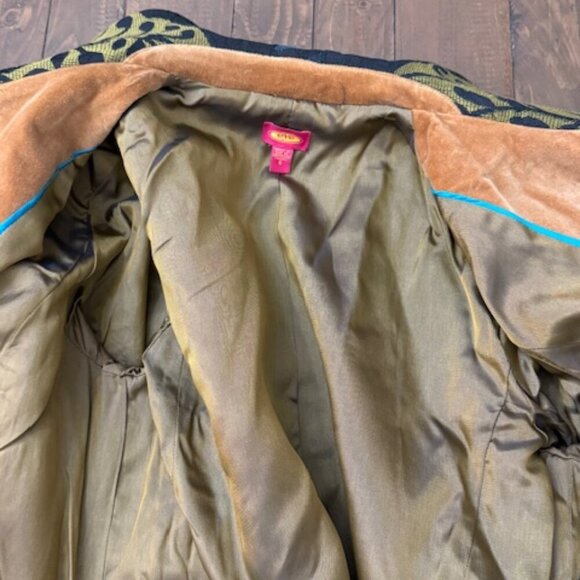 Vintage Floral Embroidered Tapestry Long Jacket Coat Long Sleeves Boho Size 6 - Picture 7 of 9